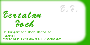 bertalan hoch business card